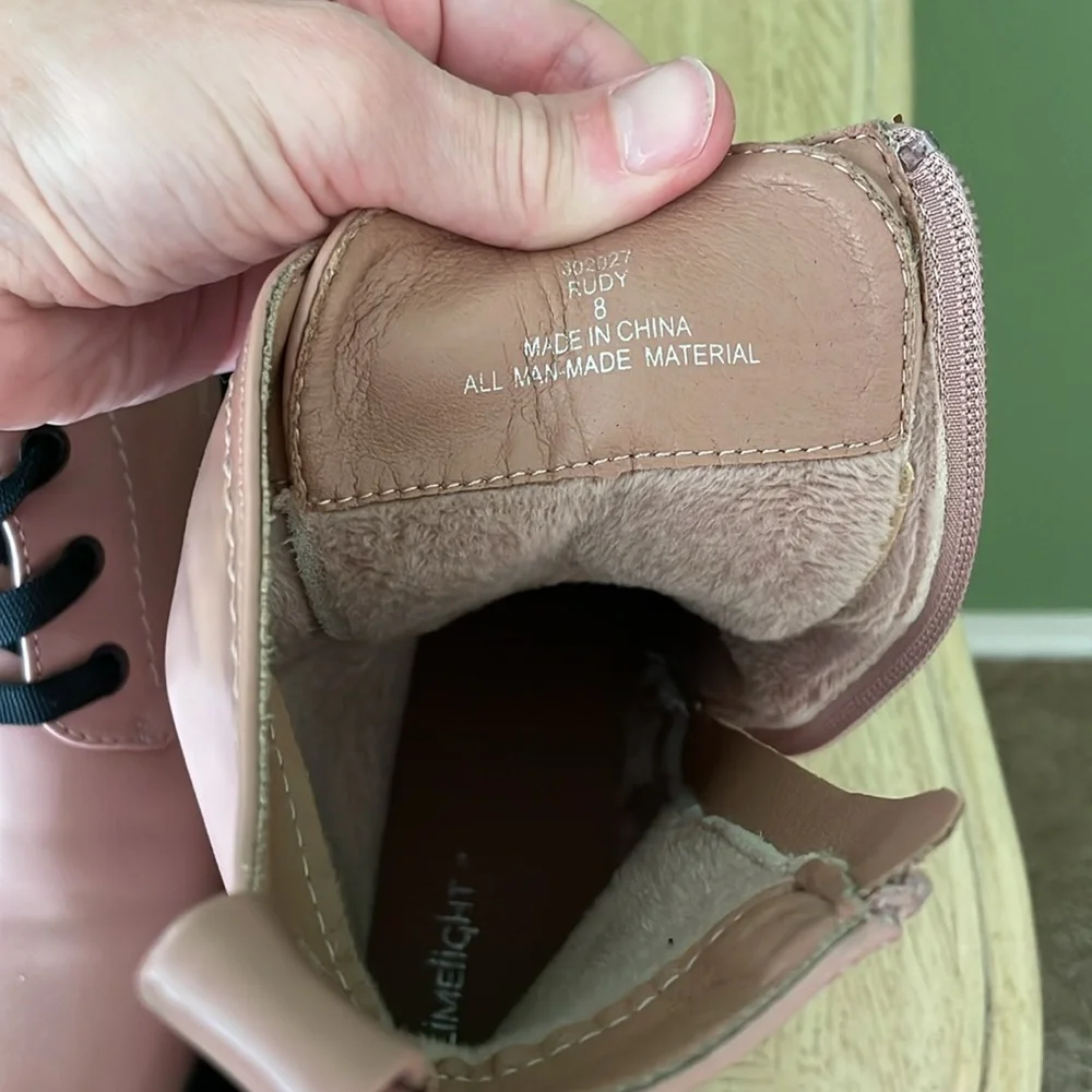 Limelight Dusty Pink Combat Boots - Picture 9 of 9